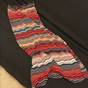 Multicolor boho maxi skirt